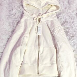 𝜗𝜚frankie’s bikinis white fall zip up hoodie